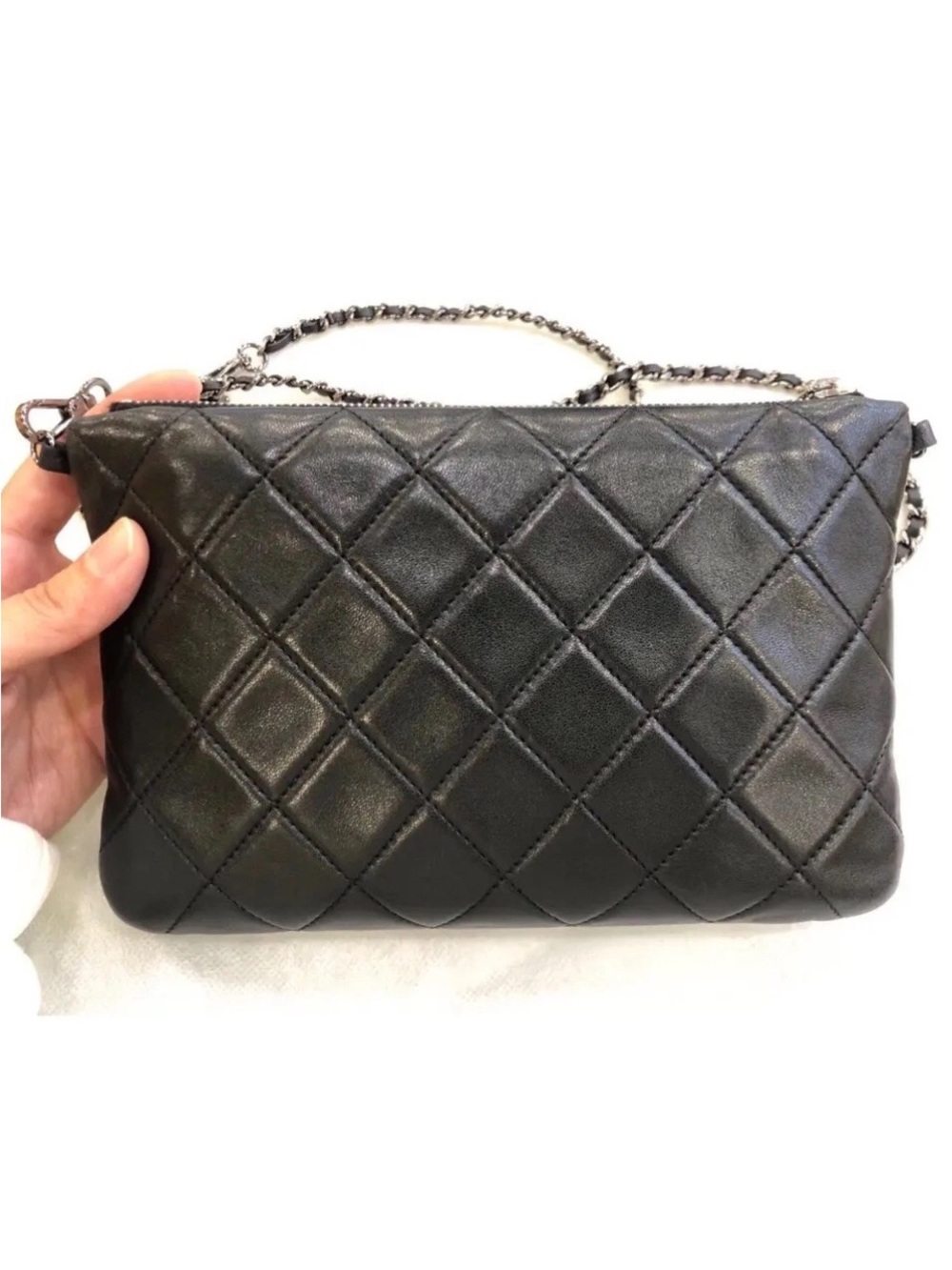 Chanel Mineral Nights Flap Clutch Evening Bag Metallic & Quilted Leather France - Picture 8 of 11